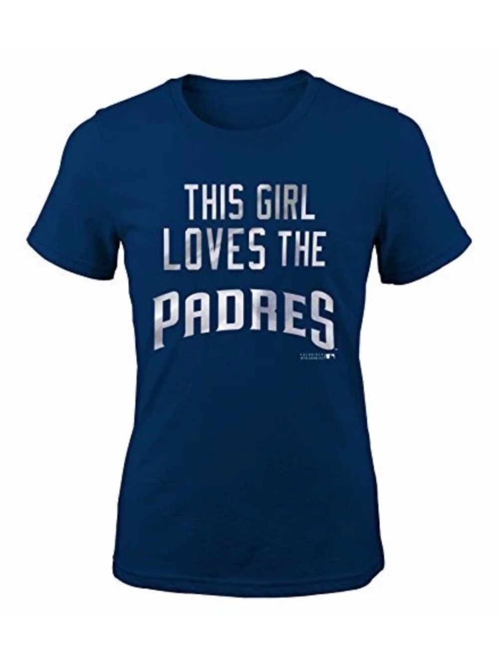 NWT [MLB] San Diego Padres MLB This Girl Loves The Padres Navy Tee Girls L 14/16